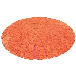 Round rug - Sivia Natural Cotton Shaggy (red/orange)