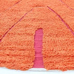 Round rug - Sivia Natural Cotton Shaggy (red/orange)
