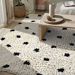 Shaggy rugs - Soria Natural Cotton Shaggy (off-white/black)