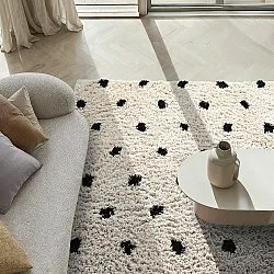 Shaggy rugs - Soria Natural Cotton Shaggy (off-white/black)