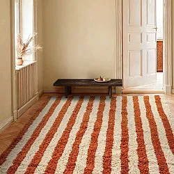 Shaggy rugs - Thira Stripe Cotton Shaggy (light yellow/light orange)