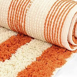 Shaggy rugs - Thira Stripe Cotton Shaggy (light yellow/light orange)