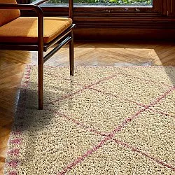 Shaggy rugs - Tiznit (beige/pink)