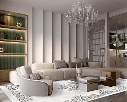 Wilton rug - Santi (white/black)