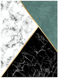 Wilton rug - Savino (black/white/green)