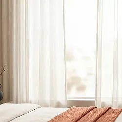 Curtains 2-pack - Cotton curtain Selena (beige)