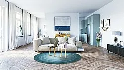 Round rug - Shade (turquoise)