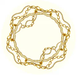 Round rug - Silea (white/gold