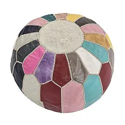Pouf - Moroccan leather pouf (multi) 02