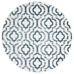 Round rug - Indoor/Outdoor Trenton (white/blue)