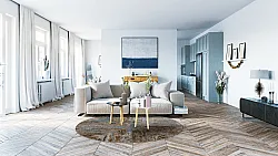 Round rug - Tizzano (blue/multi)
