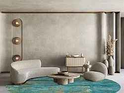 Round rug - Domont (turquoise)