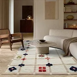 Wool rug - Lausanne Flatweave Tufted Premium (white/beige)