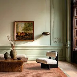 Wool rug - Arbil (terracotta/white)
