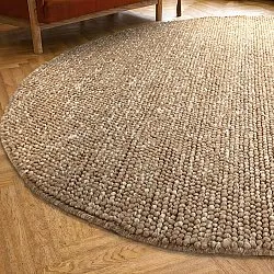 Round rug - Avafors Wool Bubble (light brown/white)