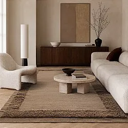 Wool rug - Beja (dark brown)