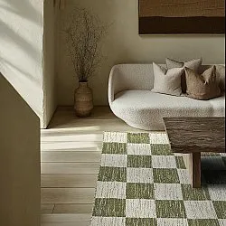 Wool rug - Dundee (green/white)