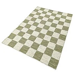 Wool rug - Dundee (green/white)