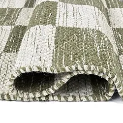 Wool rug - Dundee (green/white)