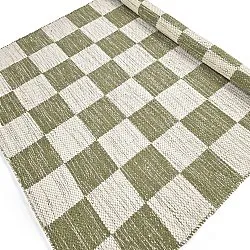 Wool rug - Dundee (green/white)