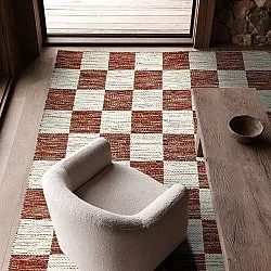 Wool rug - Dundee (red/white)