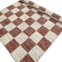 Wool rug - Dundee (red/white)