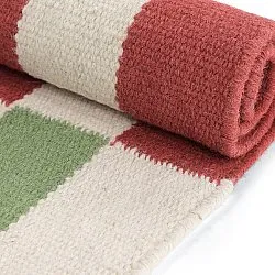Wool rug - Peniche (cream/green/red)