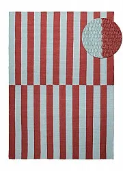 Wool rug - Peniche (light blue/red)