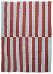 Wool rug - Peniche (light blue/red)