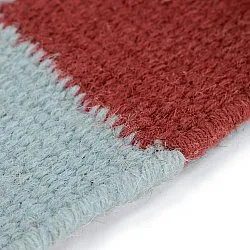 Wool rug - Peniche (light blue/red)