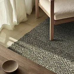 Wool rug - Sala Irregular Wool Bubble (moss green/white melange)