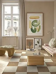 Wool rug - Scacco (brown/beige)