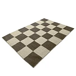 Wool rug - Scacco (black/beige)