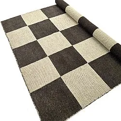 Wool rug - Scacco (black/beige)