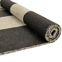Wool rug - Scacco (black/beige)