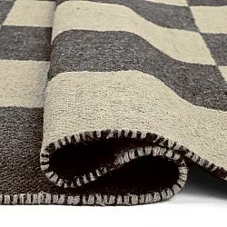 Wool rug - Scacco (black/beige)