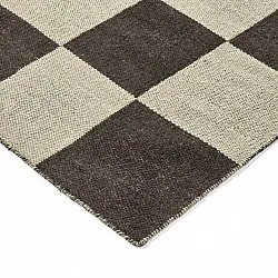 Wool rug - Scacco (black/beige)