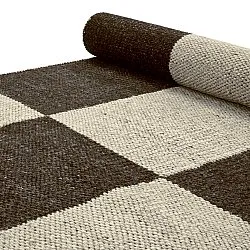 Wool rug - Scacco (black/beige)