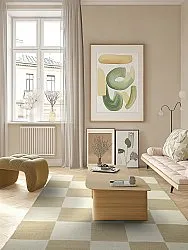 Wool rug - Scacco (white/beige)