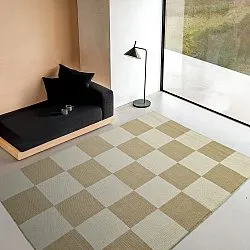 Wool rug - Scacco (white/beige)