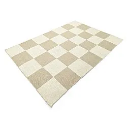 Wool rug - Scacco (white/beige)