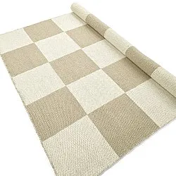 Wool rug - Scacco (white/beige)