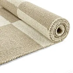Wool rug - Scacco (white/beige)