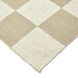 Wool rug - Scacco (white/beige)