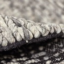 Wool rug - Talvia Braided Wool (dark grey)