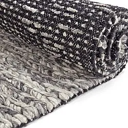Wool rug - Talvia Braided Wool (dark grey)
