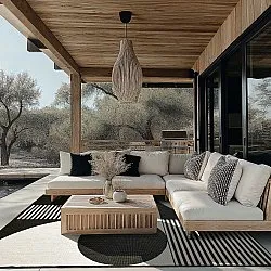Indoor/Outdoor rug - Aurora (black/white)