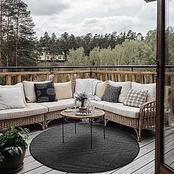 Round rug - Indoor/Outdoor Bennett (black)