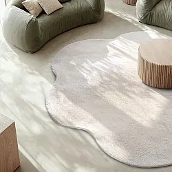 Wavy Round Rug - Aranga Super Soft Fur (beige)