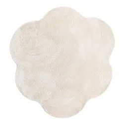 Wavy Round Rug - Aranga Super Soft Fur (beige)